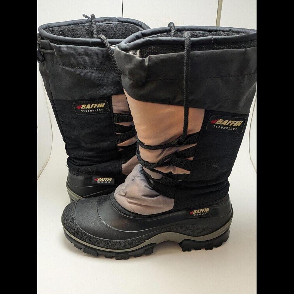 Unisex Baffin Technology Black Nylon/Rubber Canada Winter Boots Size 7M‎ 9W